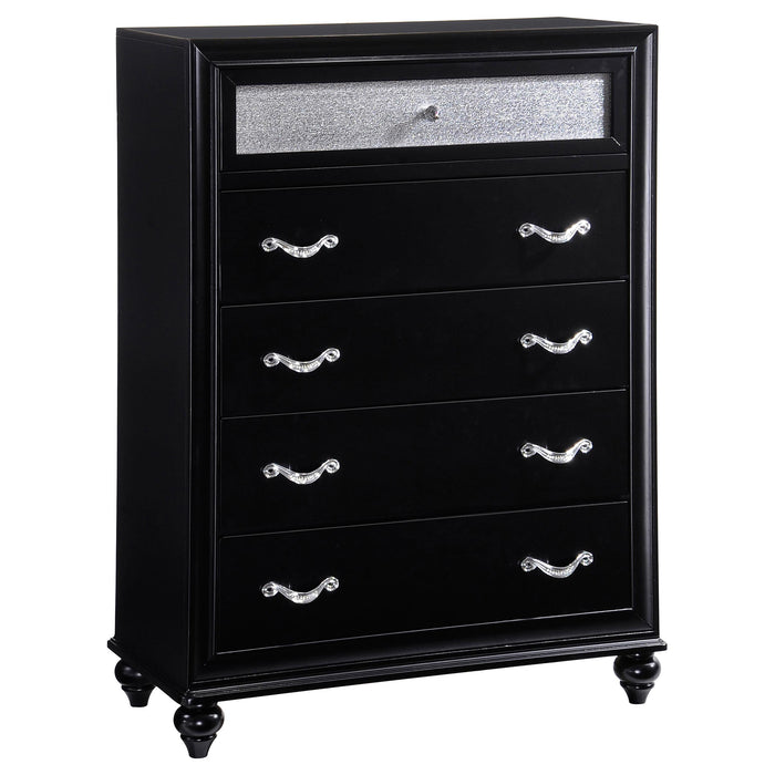 Barzini 5-drawer Rectangular Chest Black image