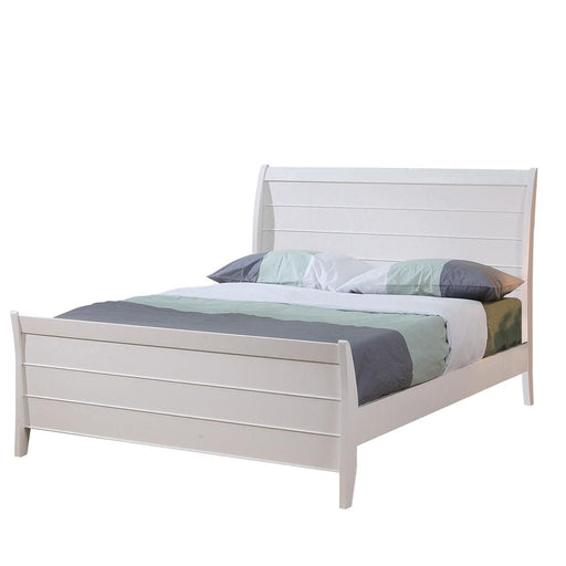 Selena Twin Sleigh Platform Bed Cream White image