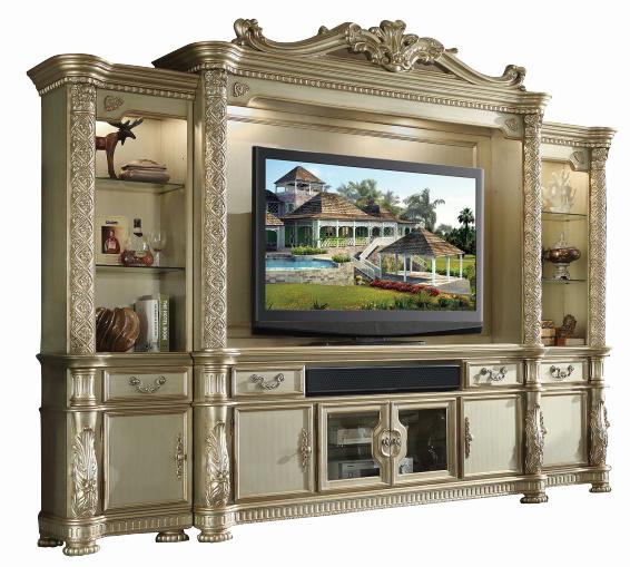 Acme Vendome Entertainment Center in Gold Patina 91310