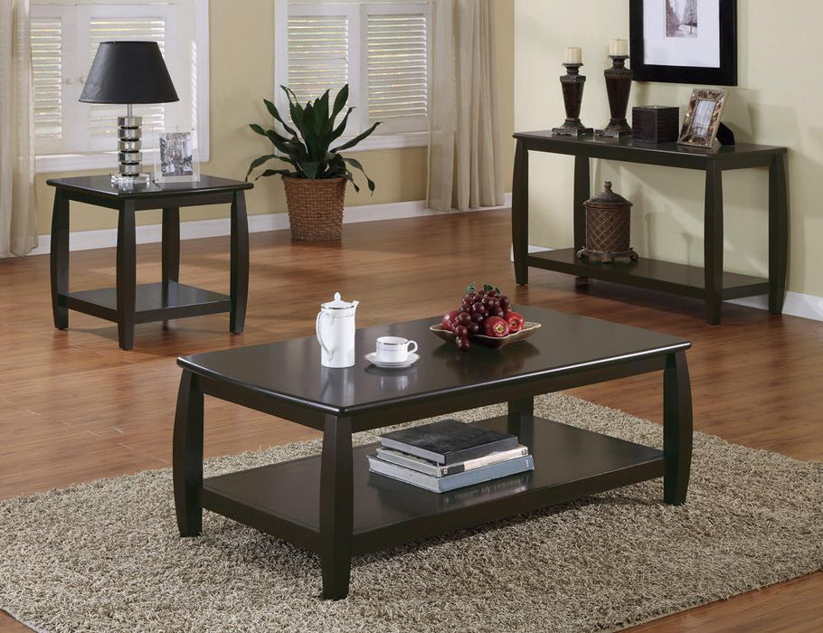 Dixon Square End Table with Bottom Shelf Espresso