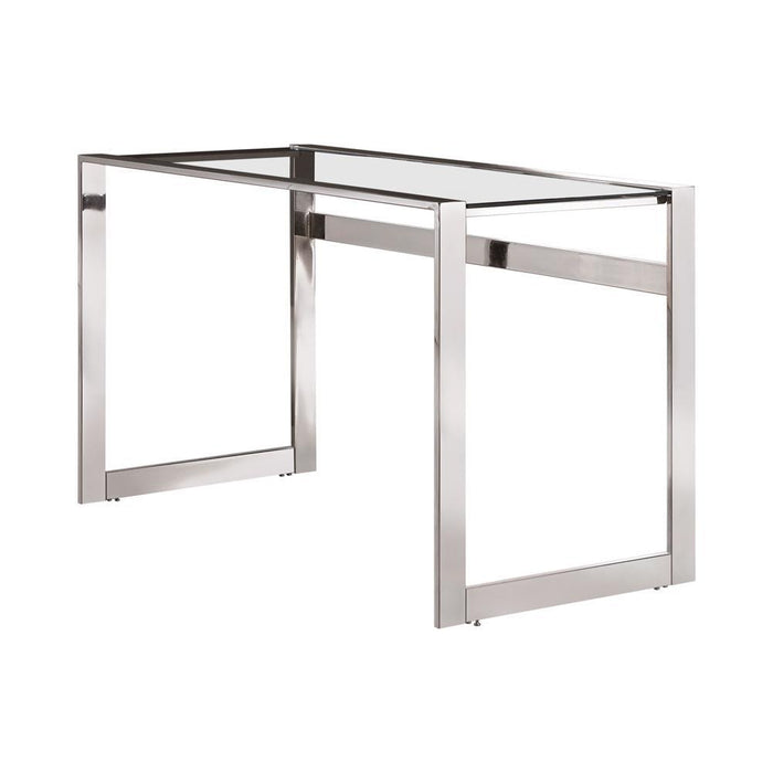 Hartford Glass Top Writing Desk Chrome