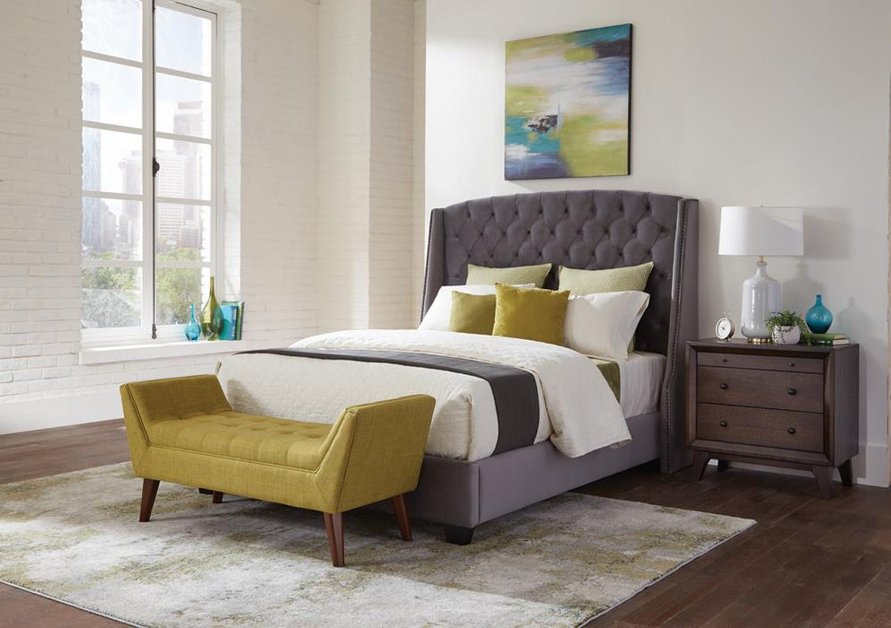 Pissarro Full Tufted Upholstered Bed Grey