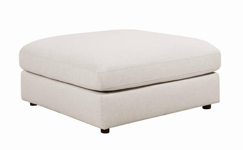 Serene Upholstered Rectangular Ottoman Beige