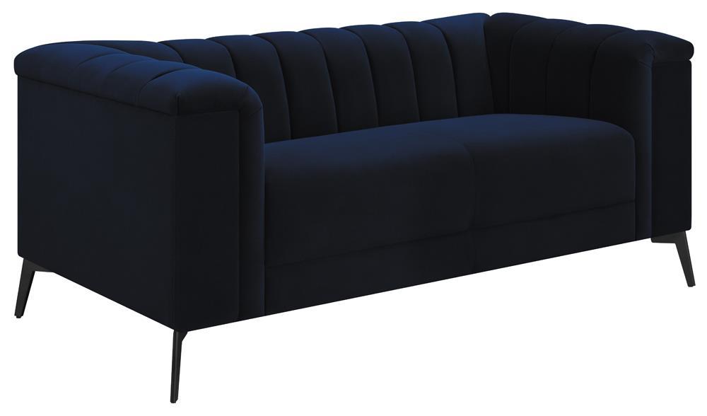 Chalet Tuxedo Arm Loveseat Blue