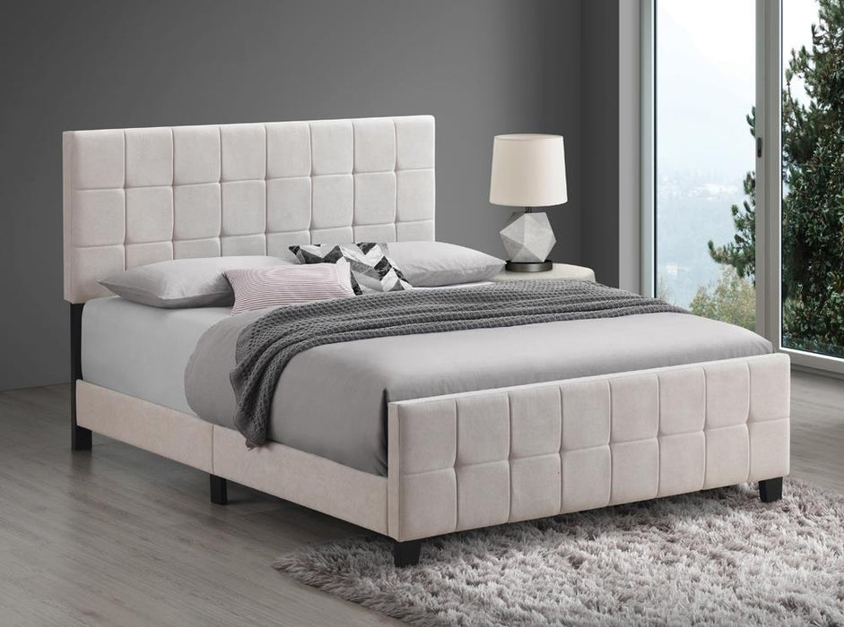 Fairfield Queen Upholstered Panel Bed Beige