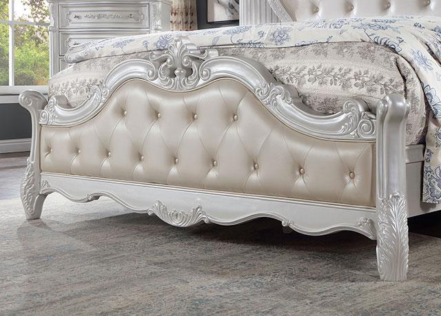 ROSALIND Cal.King Bed, Pearl White