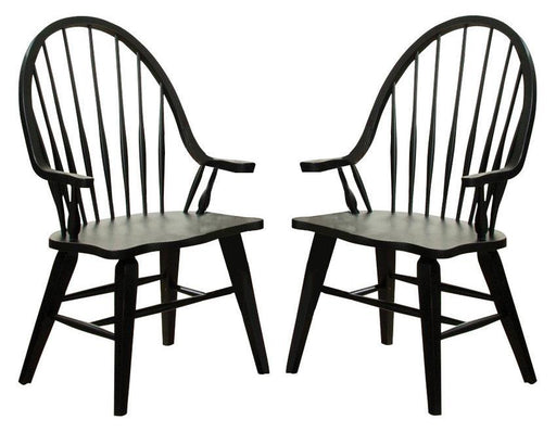 Liberty Furniture Hearthstone Windsor Back Arm Chair in Black (Set of 2) image