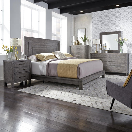 Modern Farmhouse King Platform Bed, Dresser & Mirror, Chest, Night Stand image