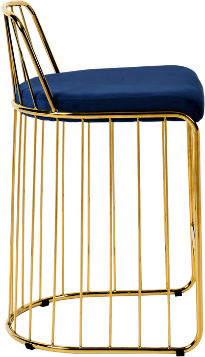 Gio Navy Velvet Stool