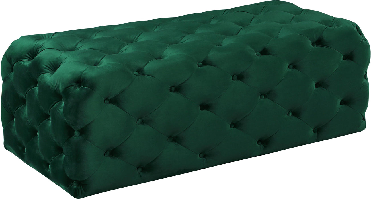 Casey Green Velvet Ottoman/Bench image