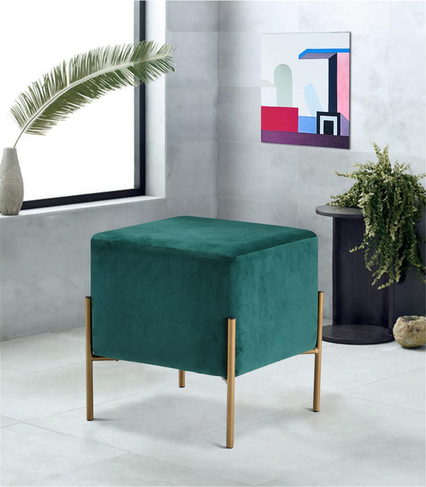 Isla Green Velvet Ottoman/Stool