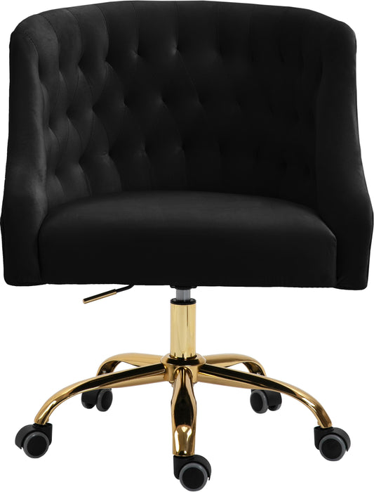 Arden Black Velvet Office Chair