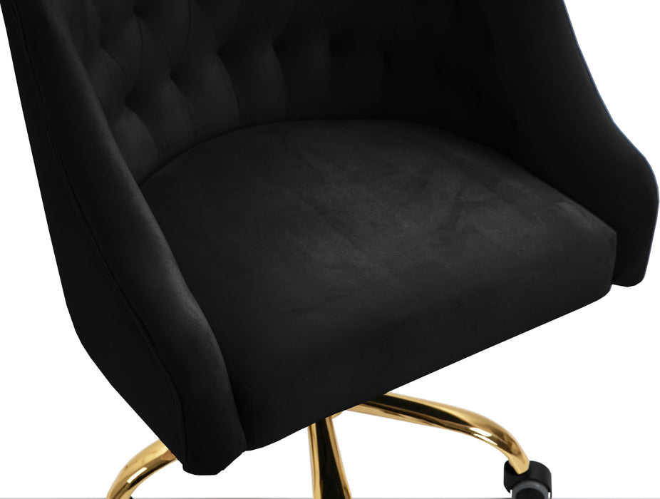 Arden Black Velvet Office Chair