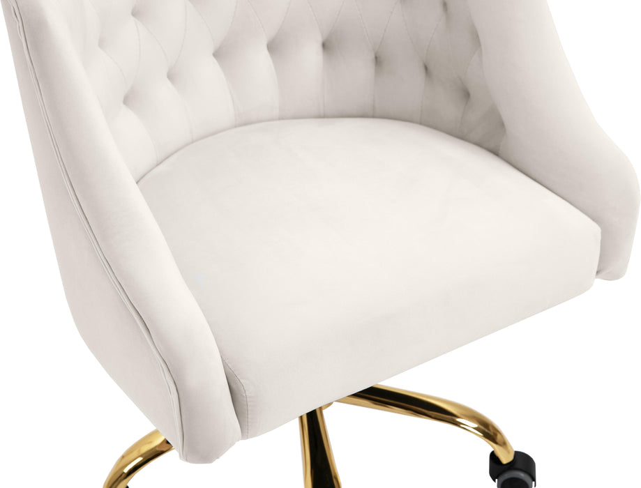 Arden Cream Velvet Office Chair