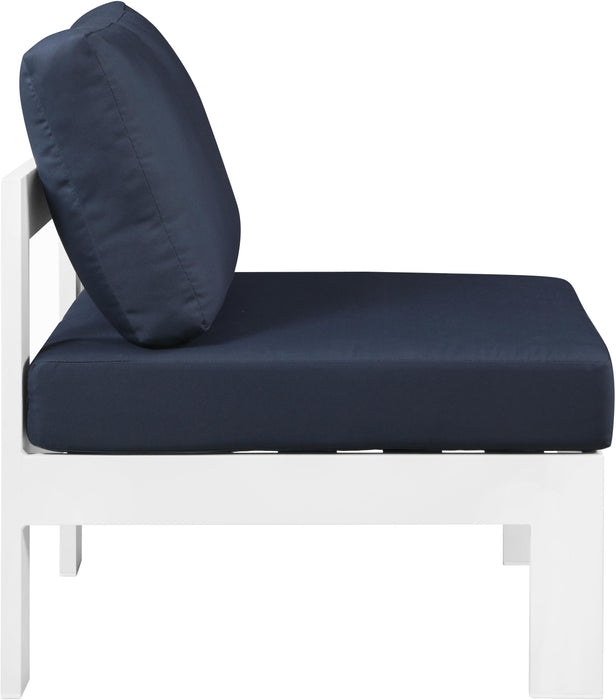 Nizuc Navy Waterproof Fabric Outdoor Patio Aluminum Armless Chair