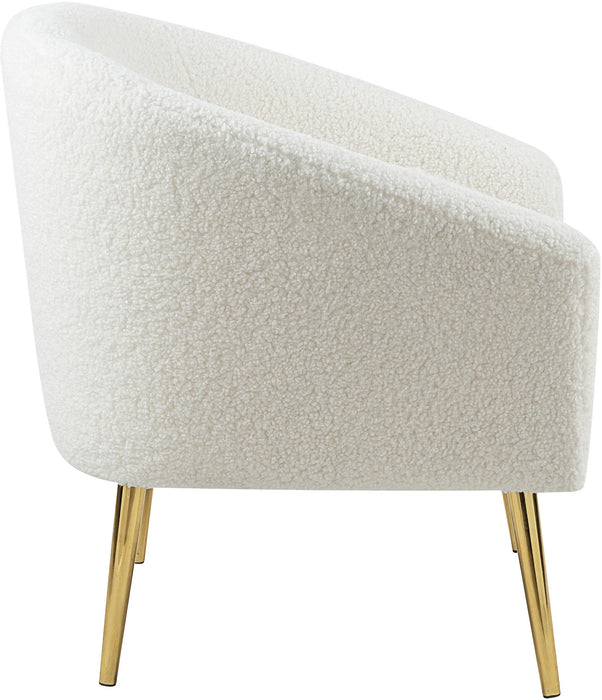 Barlow White Faux Sheepskin Fur Accent Chair