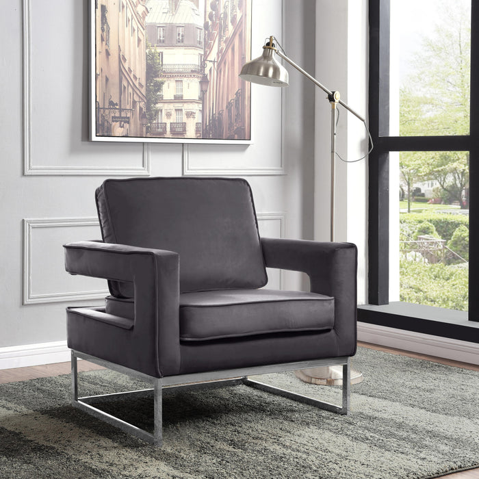 Noah Grey Velvet Accent Chair