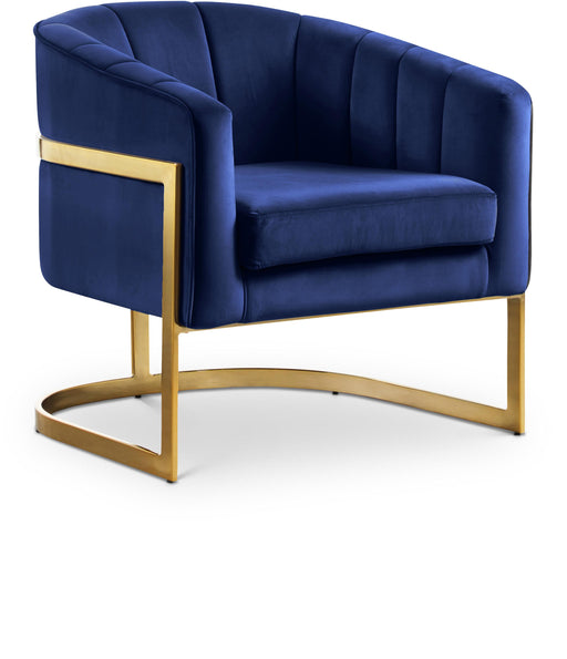 Carter Navy Velvet Accent Chair image