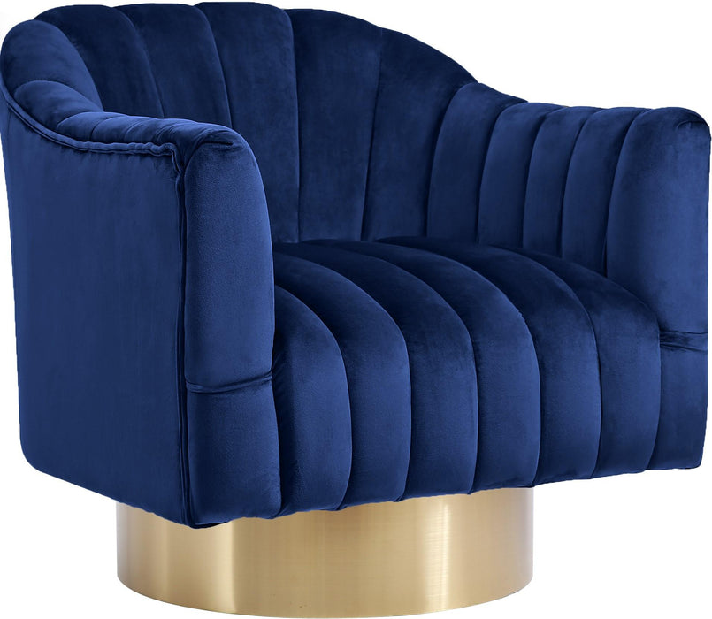 Farrah Navy Velvet Accent Chair