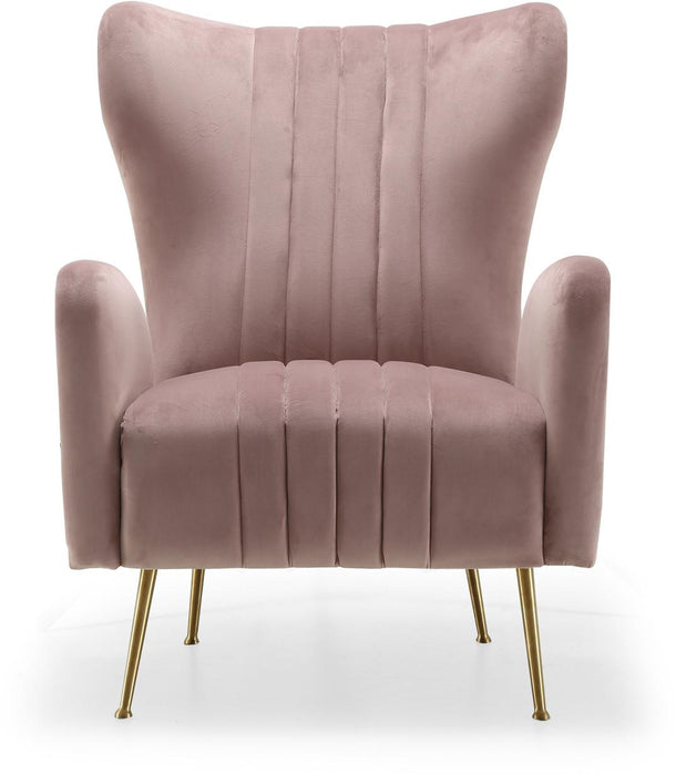 Opera Pink Velvet Accent Chair