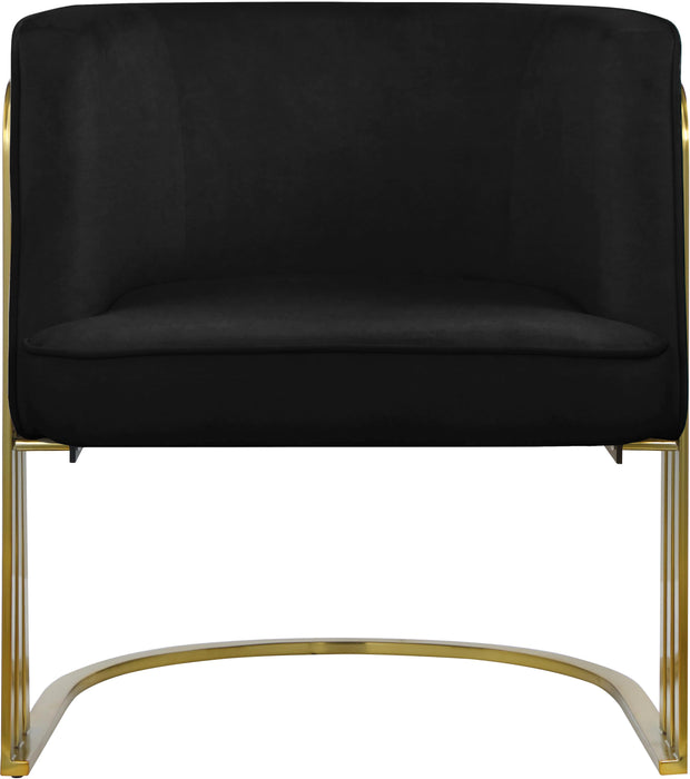 Rays Black Velvet Accent Chair