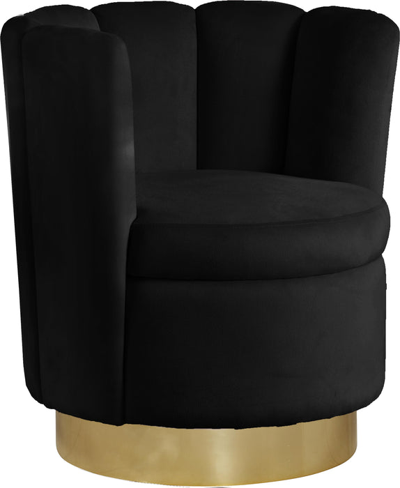 Lily Black Velvet Accent Chair image