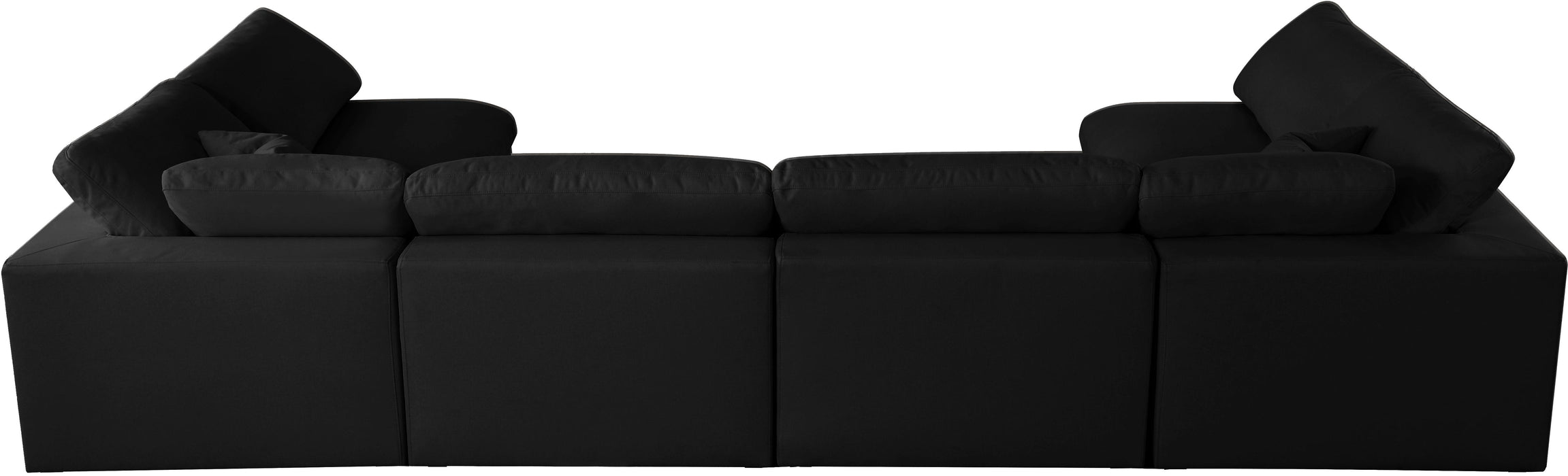 Plush Black Velvet Standard Cloud Modular Sectional