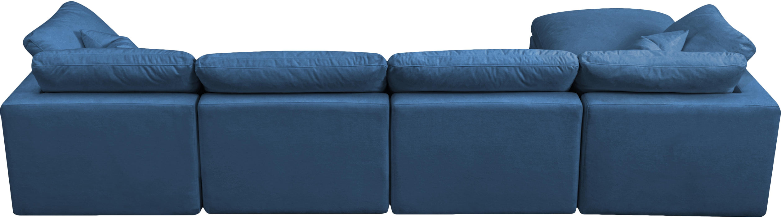 Plush Navy Velvet Standard Cloud Modular Sectional