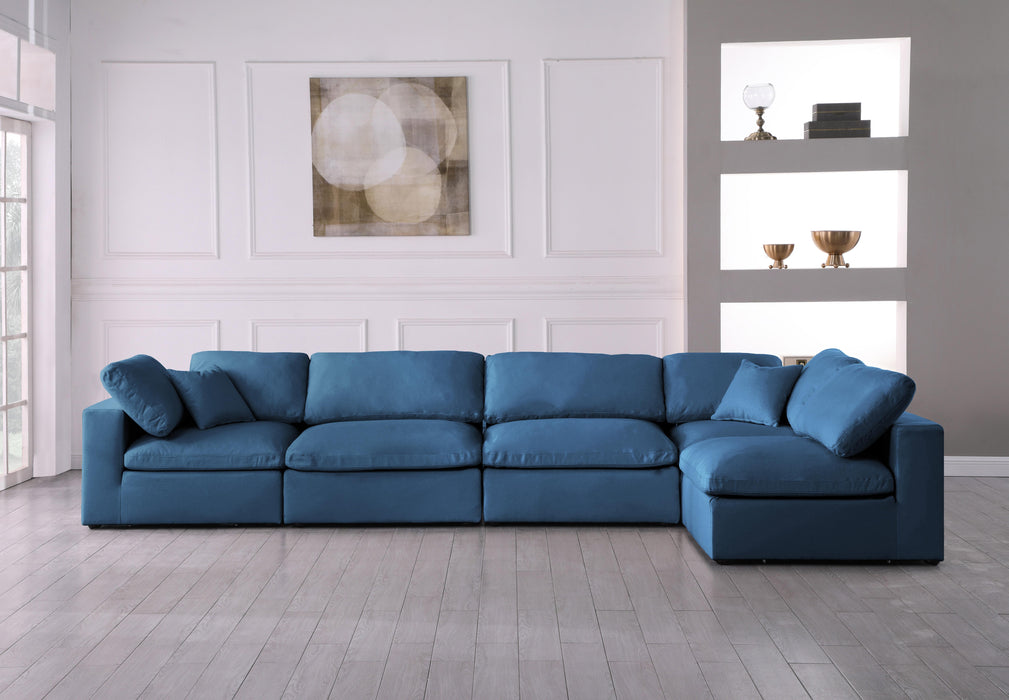 Plush Navy Velvet Standard Cloud Modular Sectional