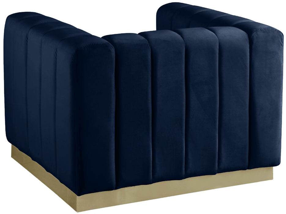 Marlon Navy Velvet Chair