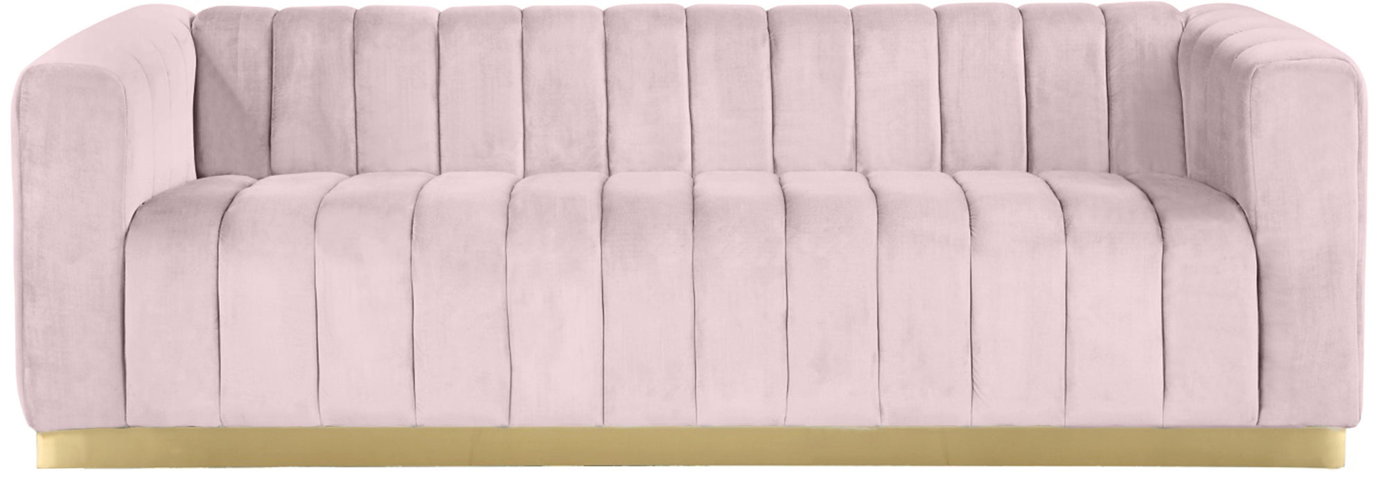 Marlon Pink Velvet Sofa