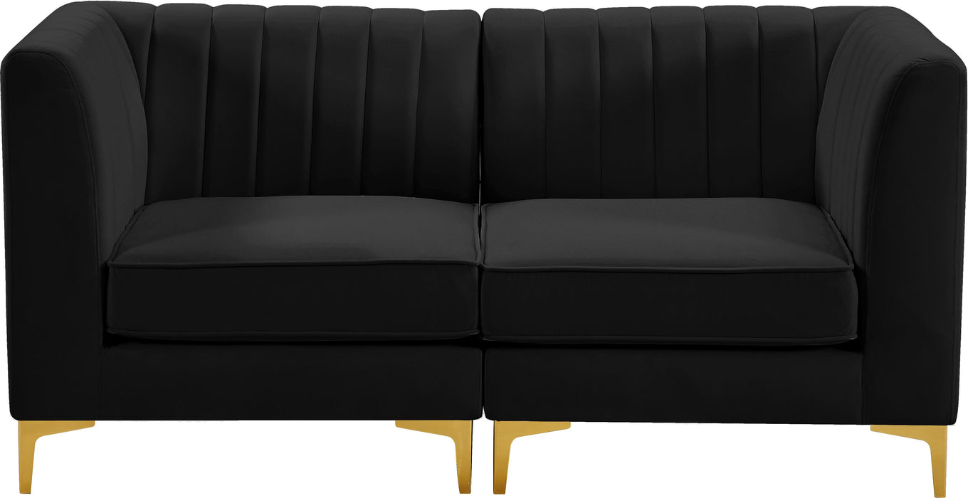 Alina Black Velvet Modular Sofa