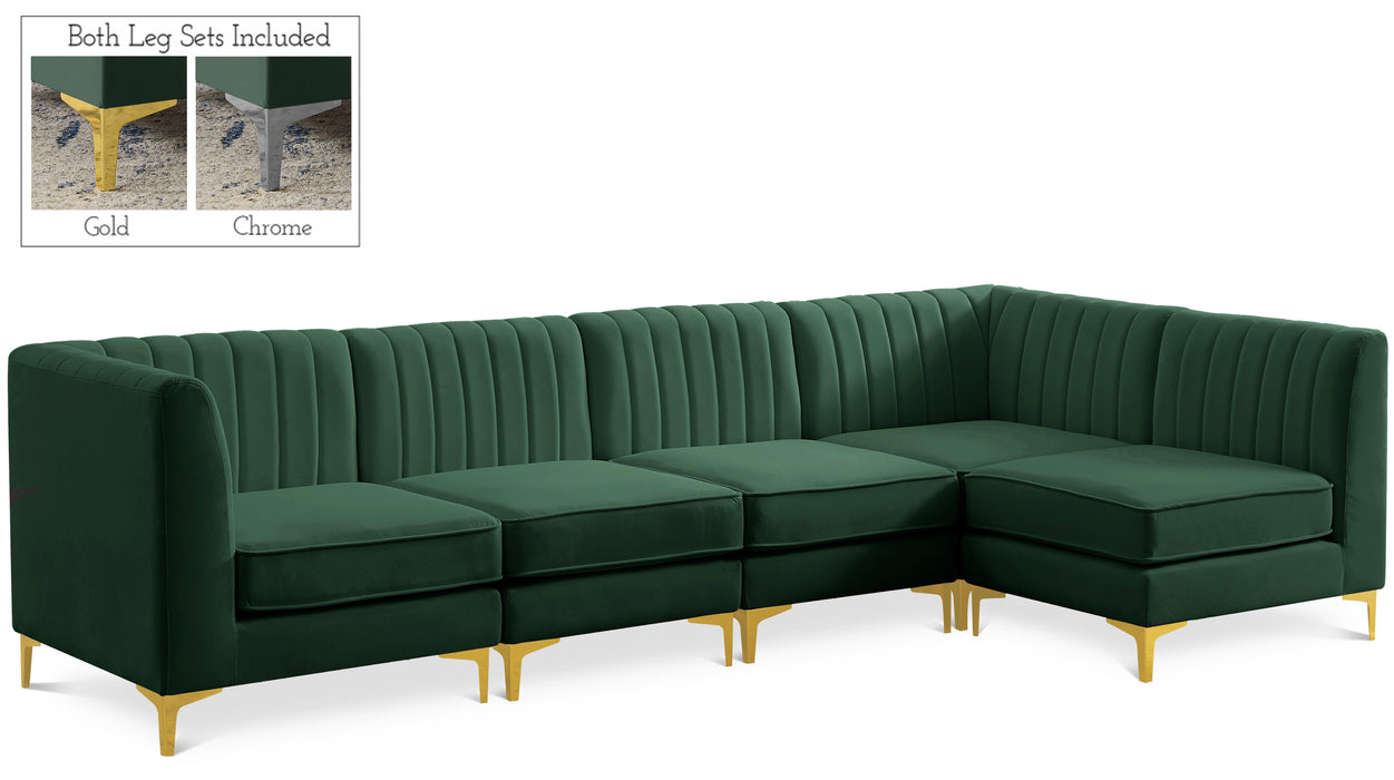 Alina Green Velvet Modular Sectional