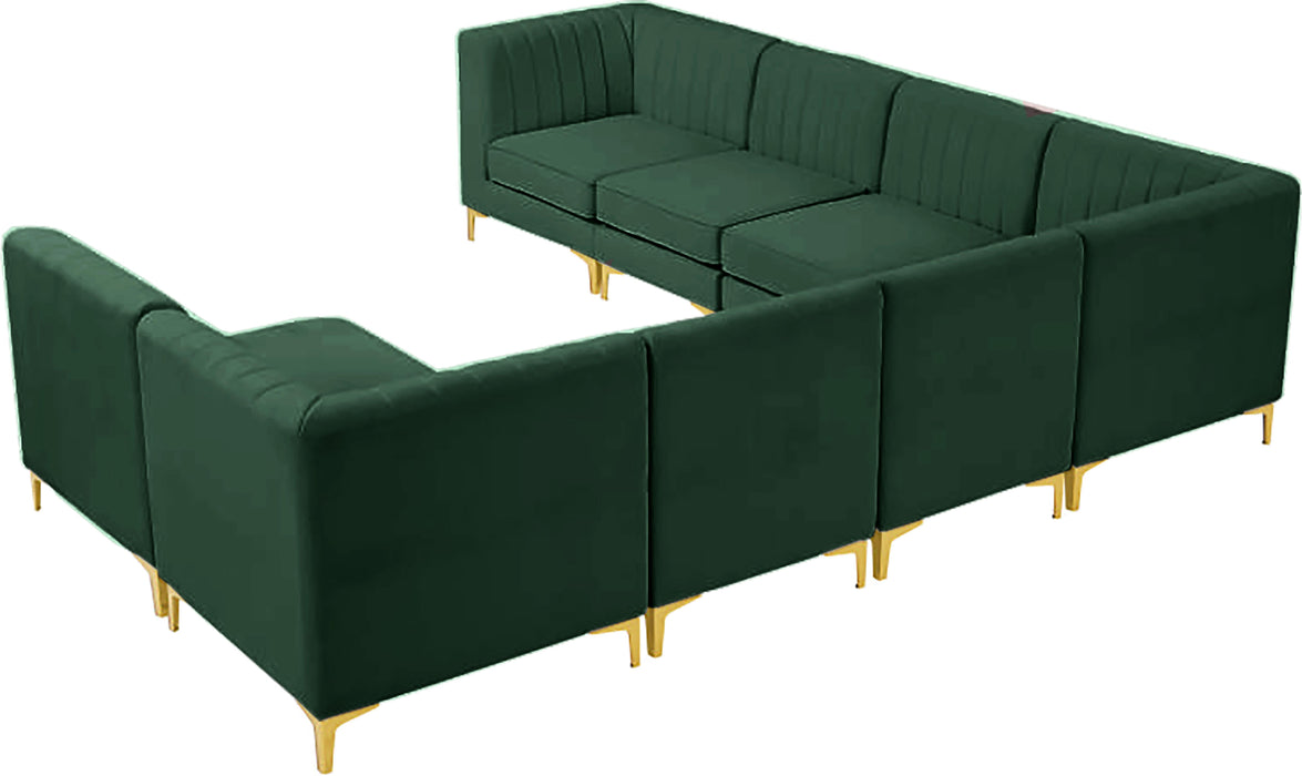 Alina Green Velvet Modular Sectional