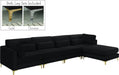 Julia Black Velvet Modular Sectional (5 Boxes) image