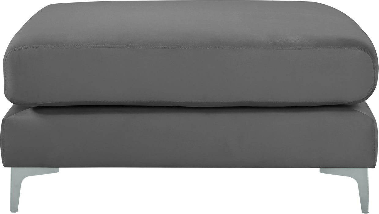 Julia Grey Velvet Modular Ottoman