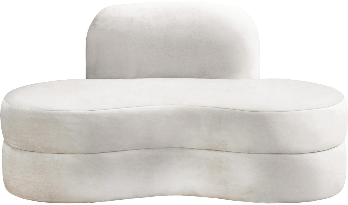 Mitzy Cream Velvet Loveseat