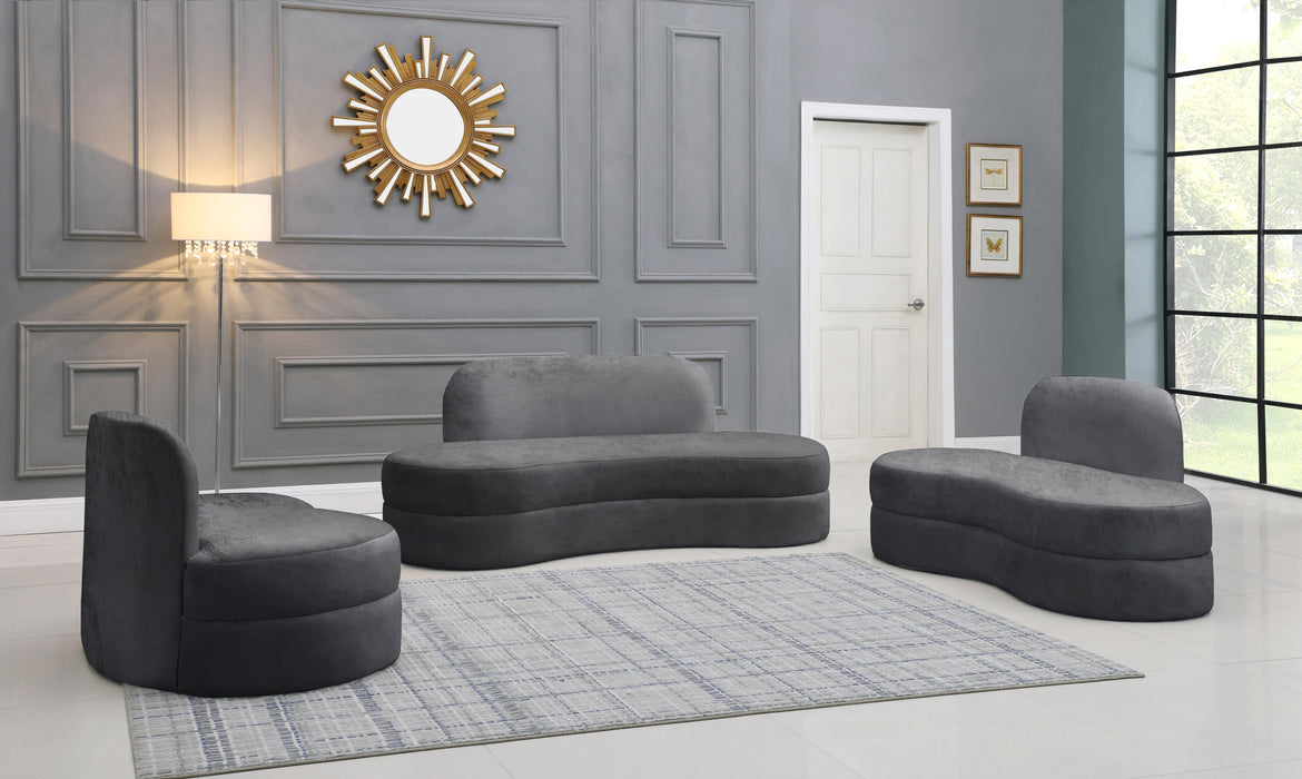 Mitzy Grey Velvet Loveseat