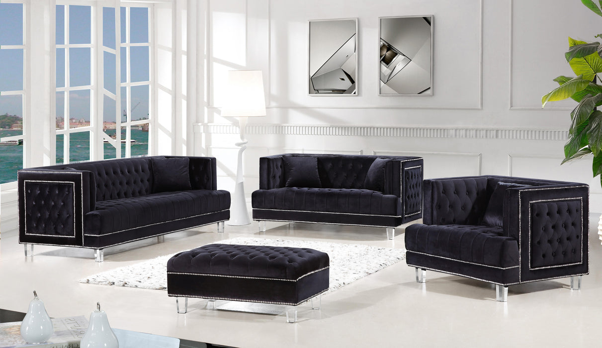 Lucas Black Velvet Loveseat