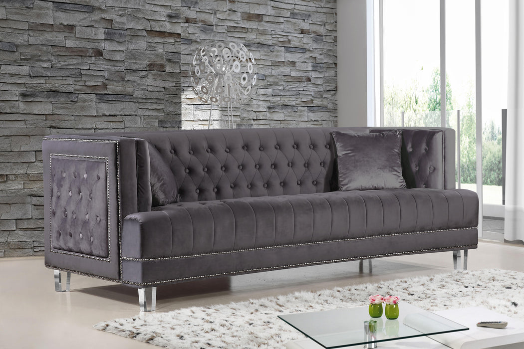 Lucas Grey Velvet Sofa