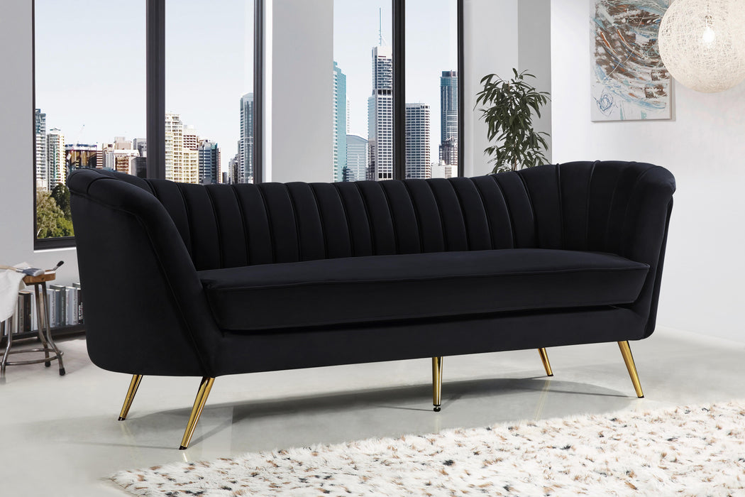 Margo Black Velvet Sofa