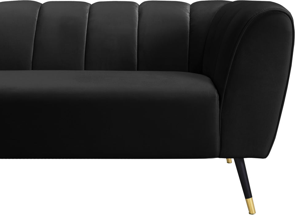 Beaumont Black Velvet Loveseat