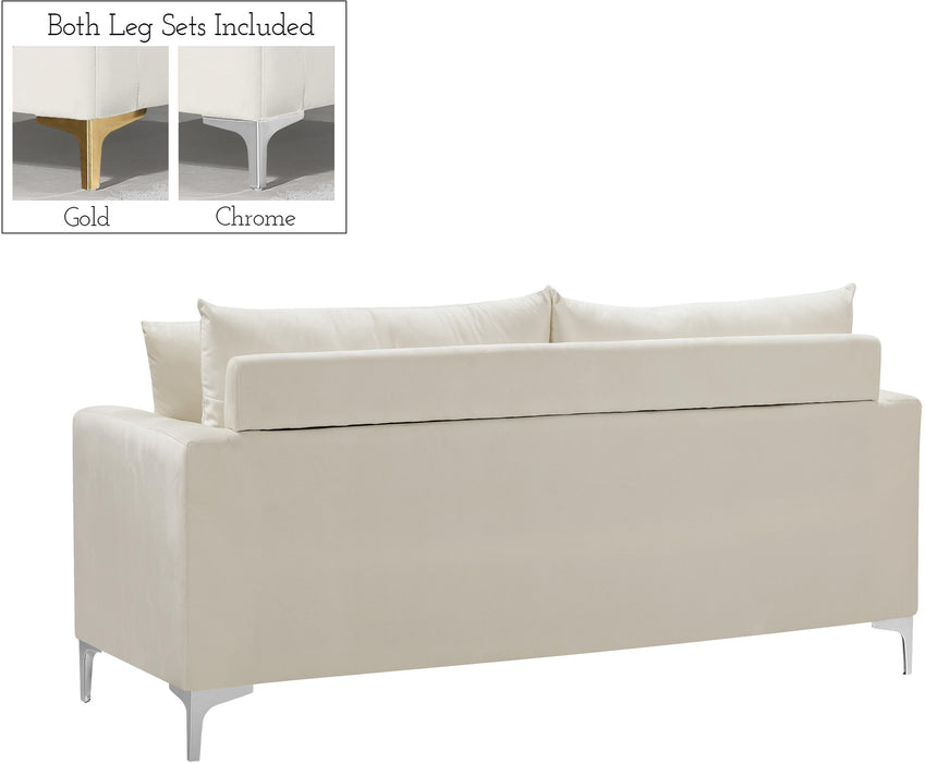 Naomi Cream Velvet Loveseat