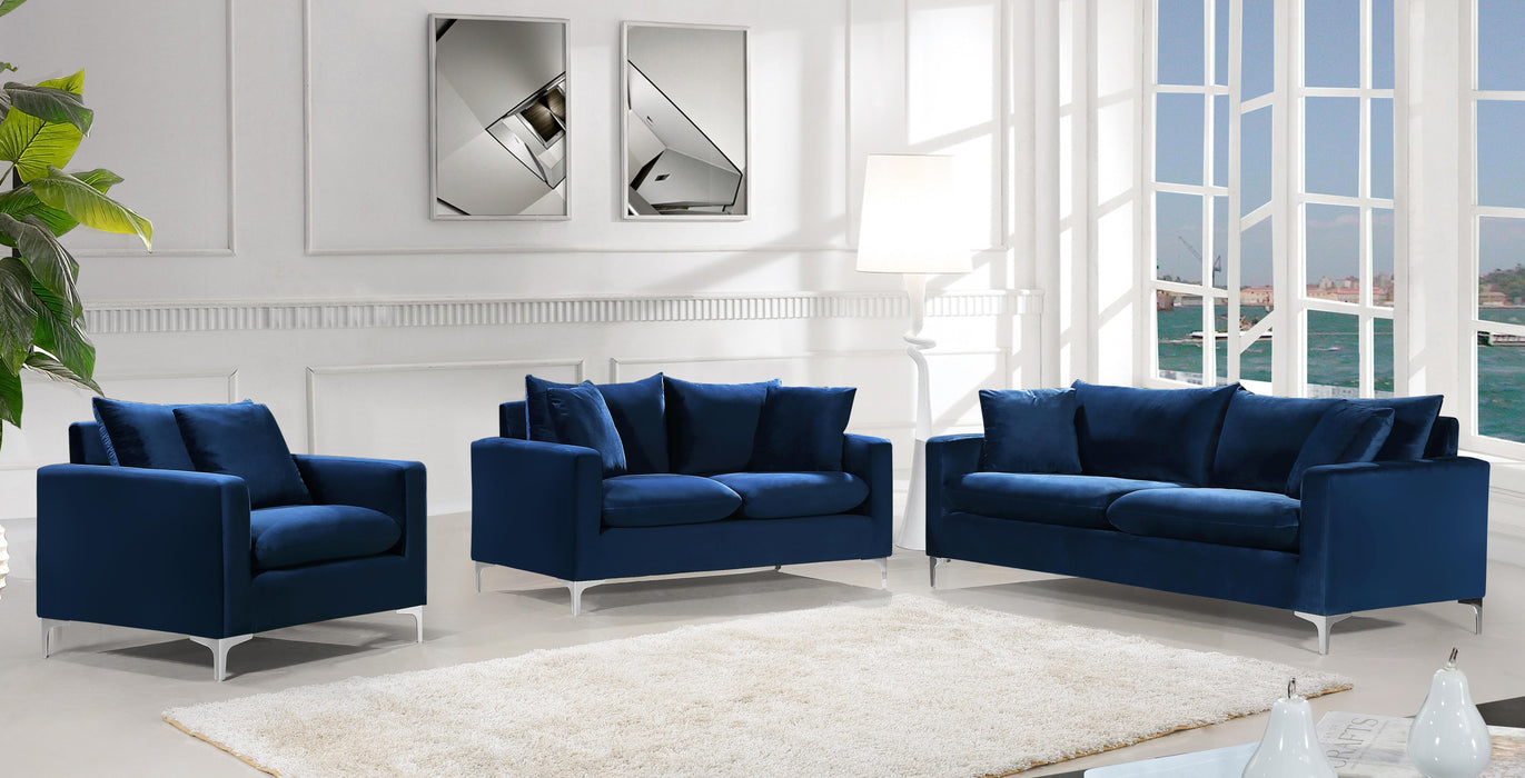 Naomi Navy Velvet Loveseat