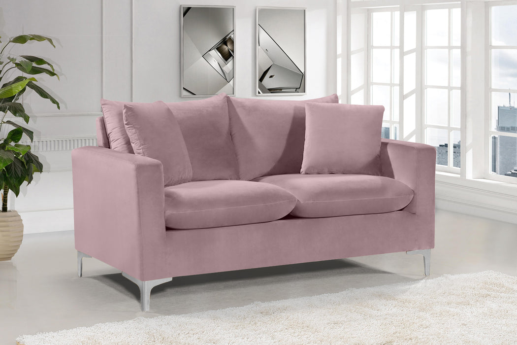 Naomi Pink Velvet Loveseat