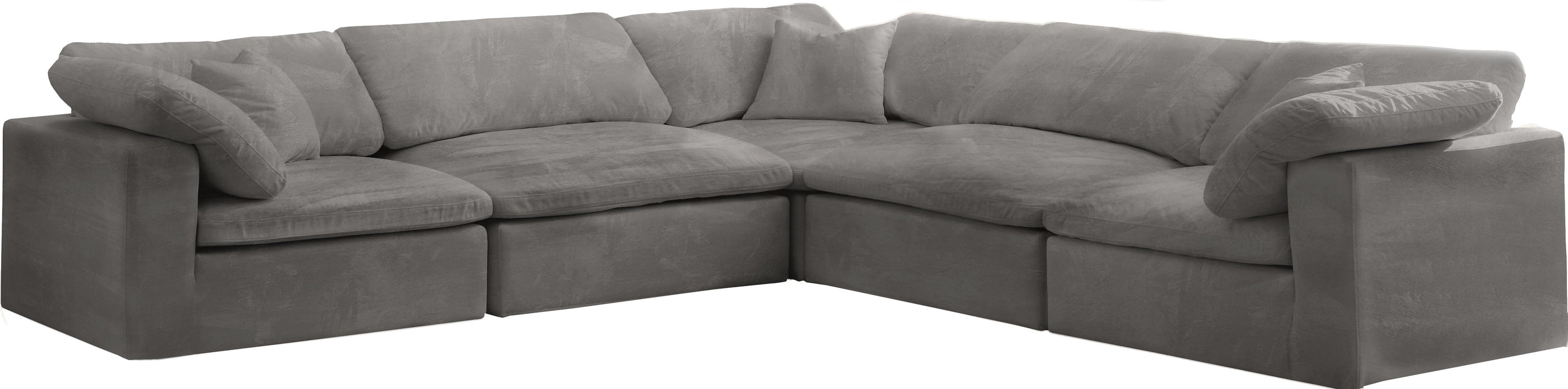 Cozy Grey Velvet Cloud Modular Sectional