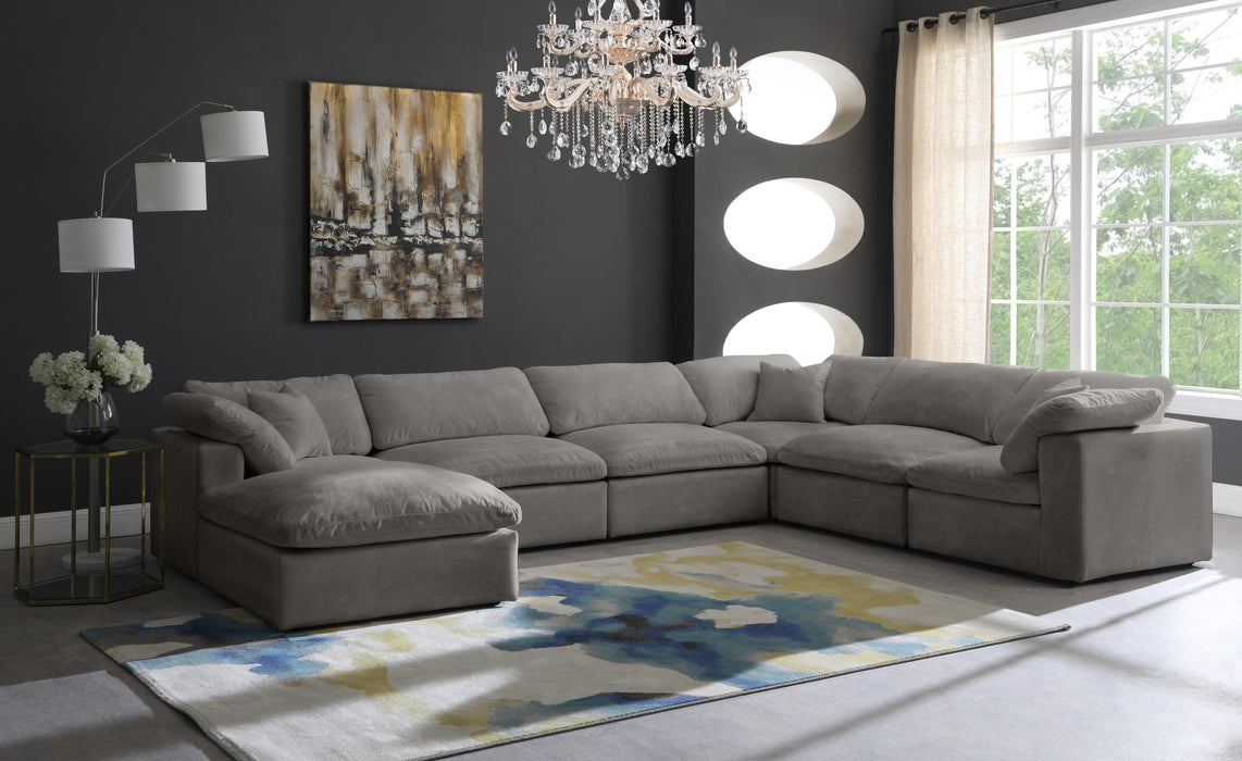 Cozy Grey Velvet Cloud Modular Sectional