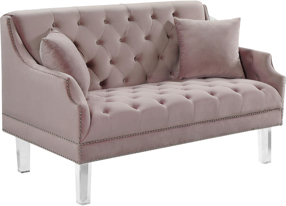 Roxy Pink Velvet Loveseat image