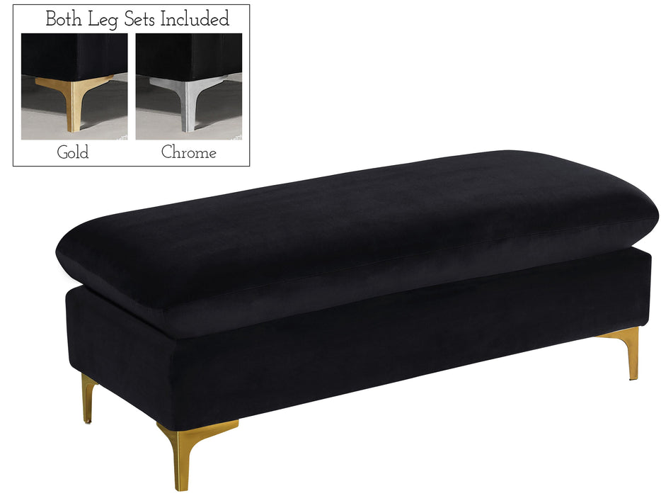 Naomi Black Velvet Ottoman image