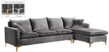 Naomi Grey Velvet 2pc. Reversible Sectional image